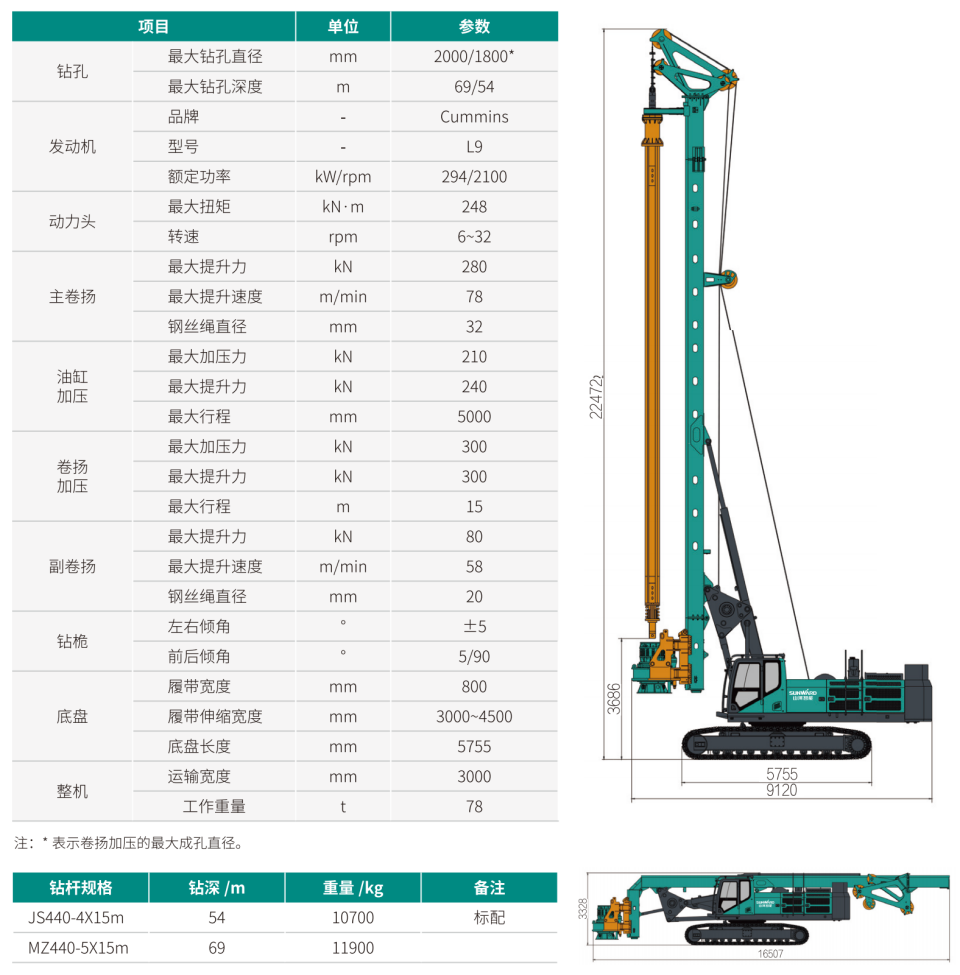 SWDM240HES 液压混合动力旋挖钻机